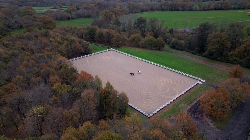 Birdseye view of our all-weather sand school